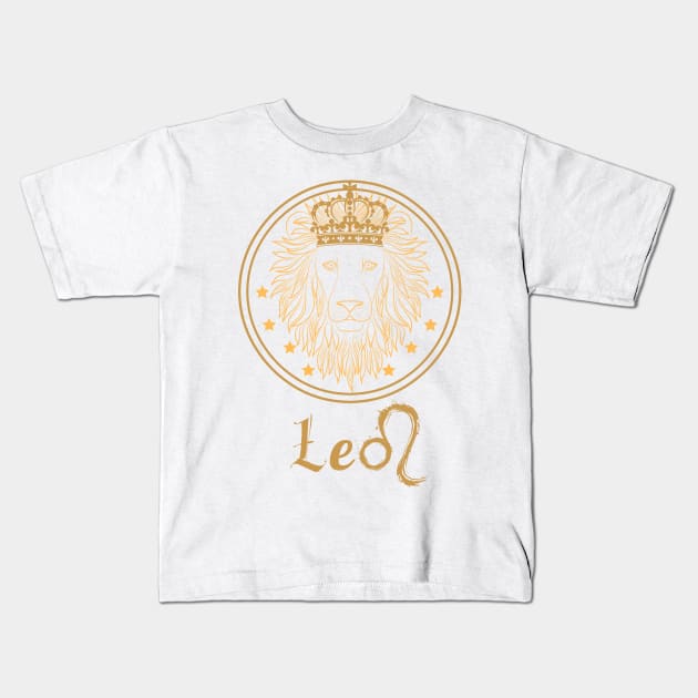 Leo Zodiac Sign Birthday Kids T-Shirt by AE Desings Digital